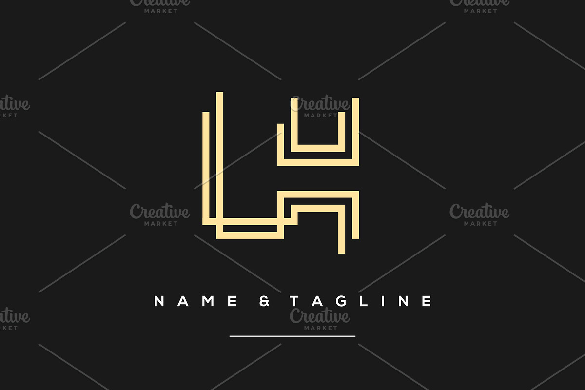 Monogram icon logo LH, a Branding & Logo Template by idesign_4u