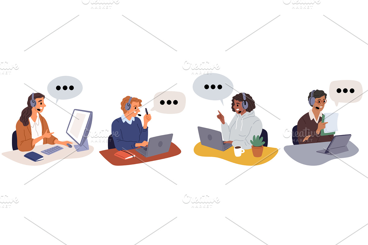 Male and female support workers, a Person Illustration by Vectorbuum