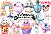 Pastel Halloween Cute Clipart, an Illustration by Black Bird Studio (Thumbnail 1 of 6)