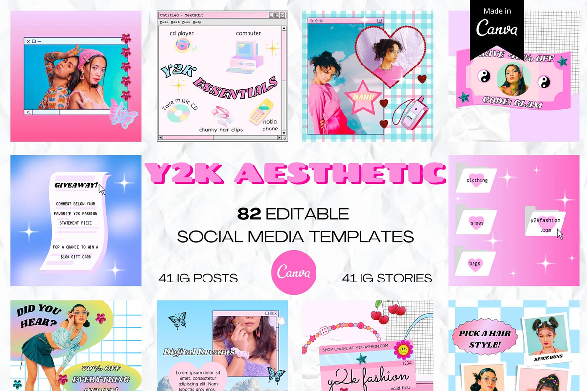 Y2K AESTHETIC 82 Instagram Templates, a Social Media Template by PLANETSEL (Photo 4 of 7)