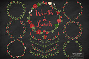 Christmas Vector Flower Wreaths, a Seasonal Illustration by Amanda Ilkov (Thumbnail 2 of 3)