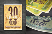 Retro Birthday Flyer/Poster/Ad, a Flyer Template by Cruzine (Thumbnail 1 of 2)