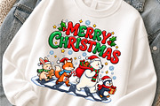 Cute Animals Merry Christmas PNG, an Object Graphic by Zahyl Studio (Thumbnail 3 of 7)