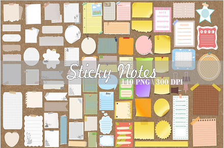 Digital Sticky Notes Clipart, an Education Illustration by Digi_Design_World