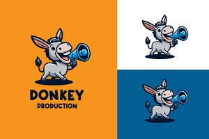 donkey film production logo, a Branding & Logo Template by funpixel