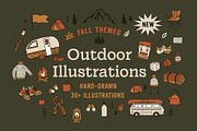 Fall Outdoor Illustrations, a Seasonal Illustration by Nixon Design (Thumbnail 1 of 6)