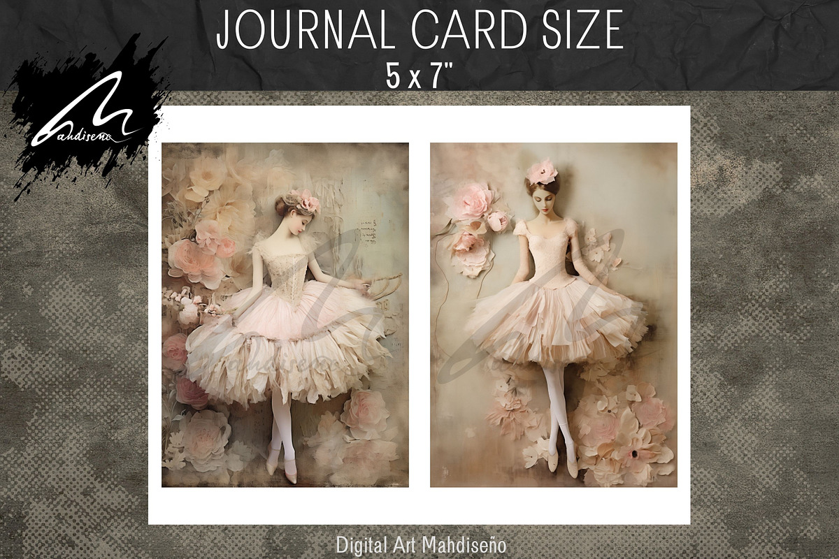 Ballerina Portraits, Pink Paper, a Person Illustration by Digital Art Mahdiseño (Photo 4 of 9)