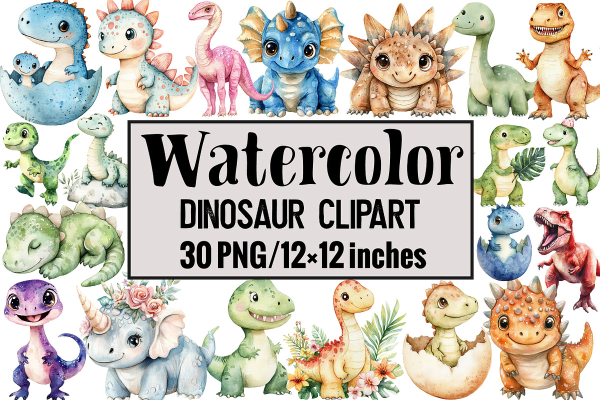 Dinosaur Clipart, an Illustration by Design Market (Photo 1 of 3)