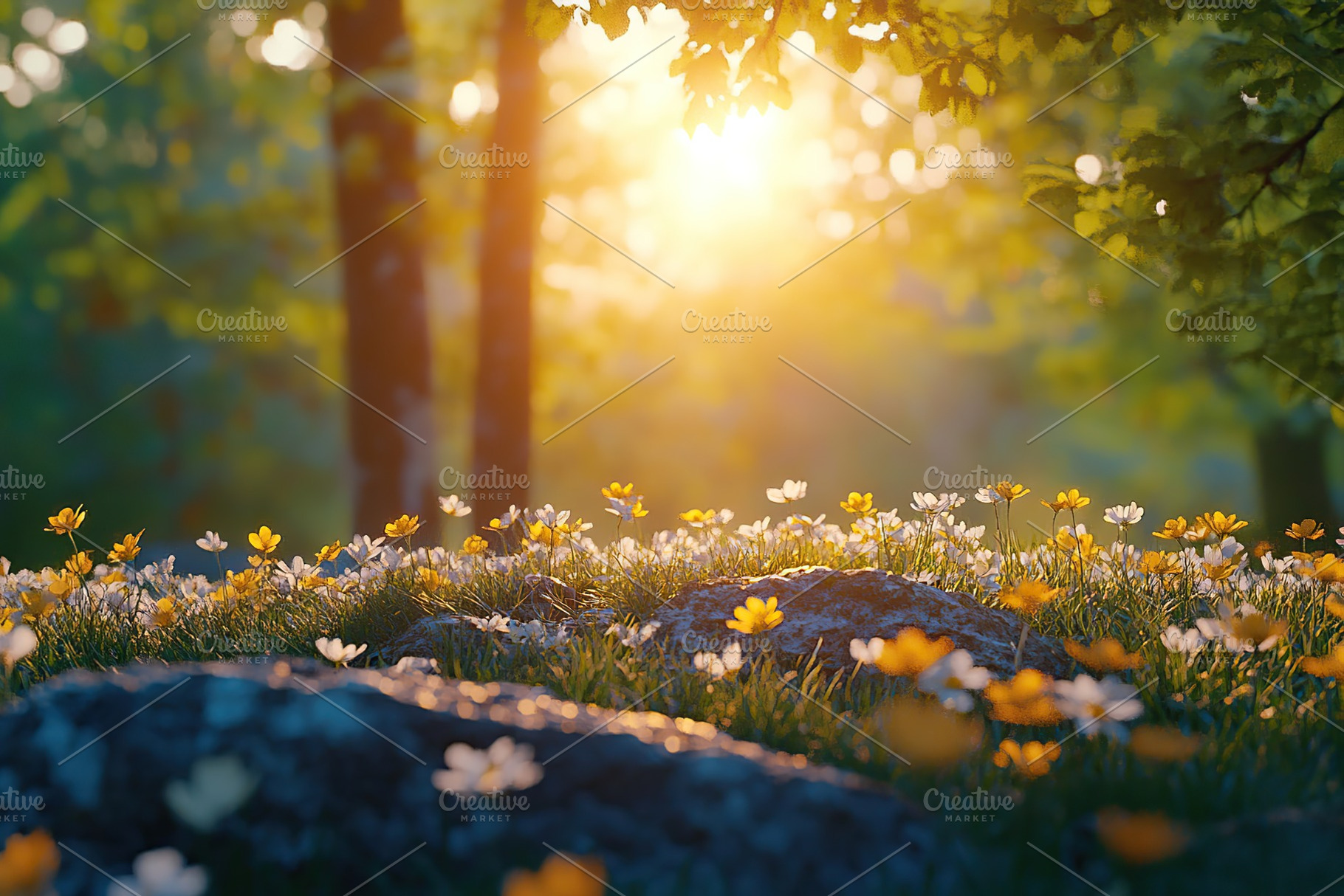 Green tree leaves with sunlights in summer park, a Photo by AlyaAnd