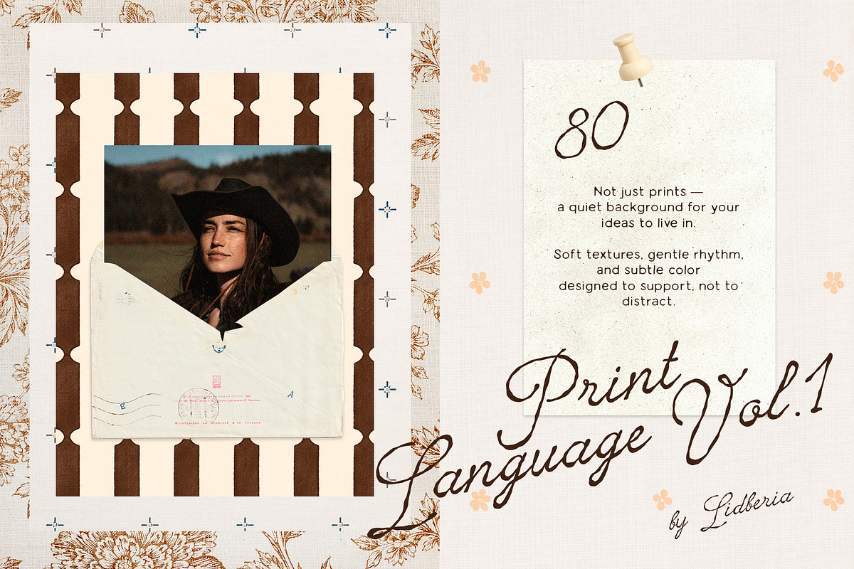 Print Language Vol.1 Vintage Set, a Background Graphic by Lidberia (Photo 1 of 11)