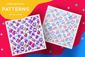 Video Blogging Patterns Collection, a Pattern Graphic by Alex Blogoodf