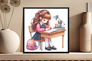 Whimsical School Girl Clipart PNG, an Illustration by DreamCafeArt (Thumbnail 5 of 5)