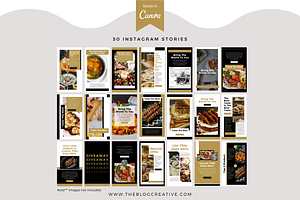 Black And Gold Food Instagram Canva