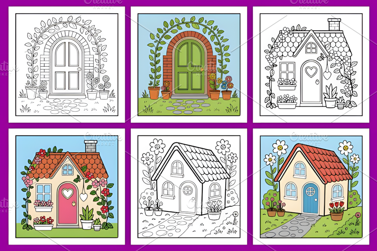 My Happy Garden Coloring Pages, a Decorative Illustration by Coco Bloom (Photo 4 of 5)