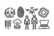 Tech Robot And Cybersecurity Svg, an Illustration by designvectx (Thumbnail 3 of 3)
