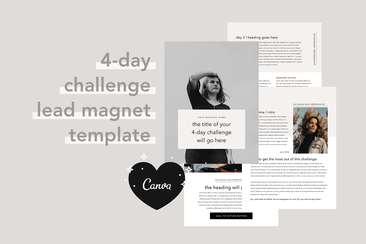 4 Day Challenge Lead Magnet | Canva, a Magazine Template by molly ho studio (Photo 1 of 6)