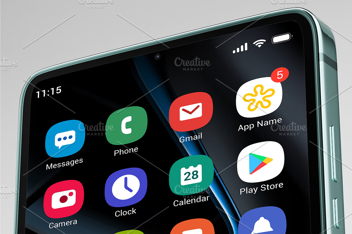 Android App Icon Mockup, an Android Mockup by Triple M Graphics