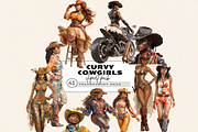 CURVY COWGIRLS CLIPART PACK, a Person Illustration by Daring Digies (Thumbnail 1 of 9)