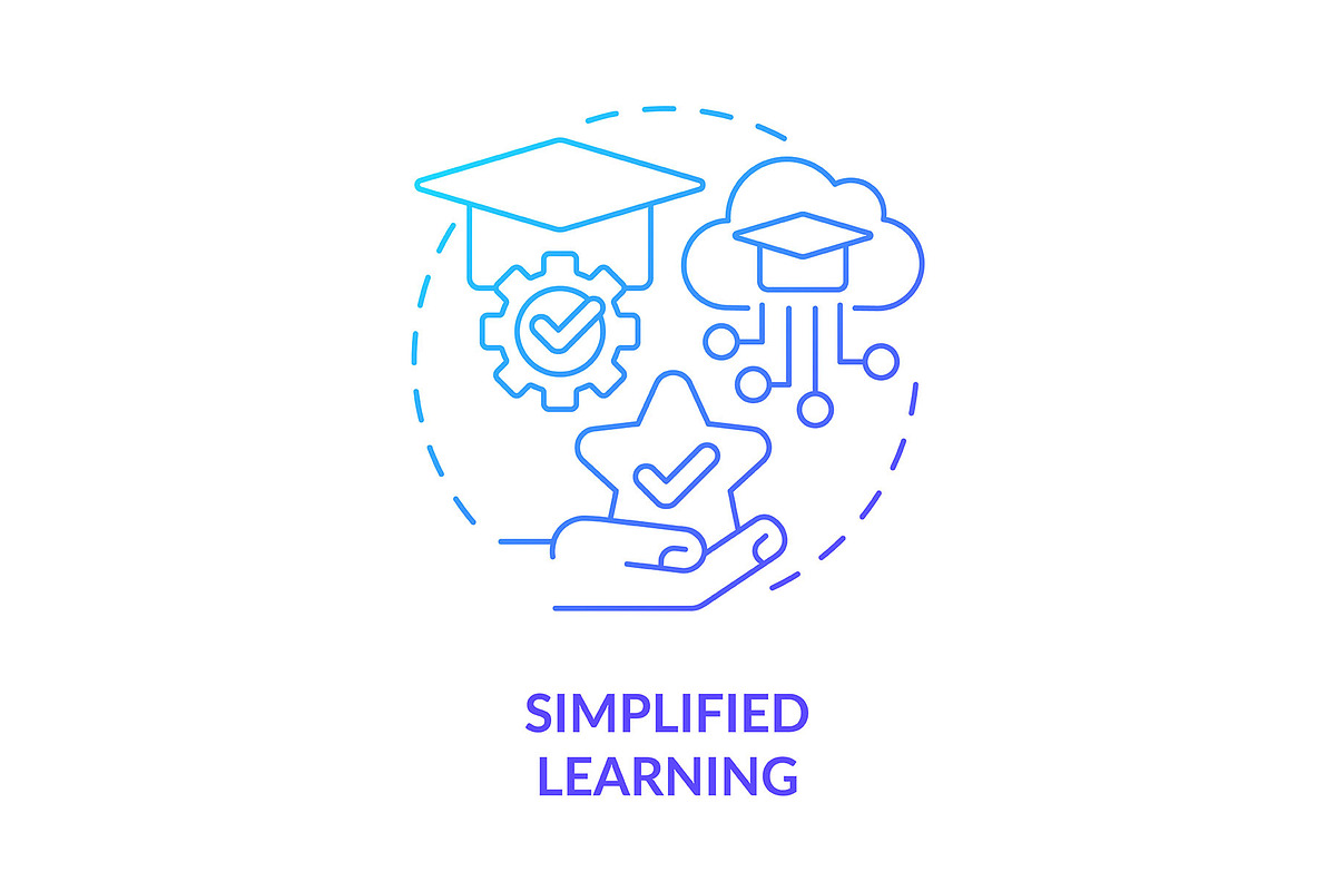 Simplified learning blue gradient, an Icon by IMG Visuals