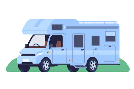 Caravan camper. Motor home on wheels, a Transportation Illustration by Vectorbuum