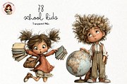School Kids PNG Clipart Bundle, a Person Illustration by Nicolle's Colorful Art (Thumbnail 1 of 6)
