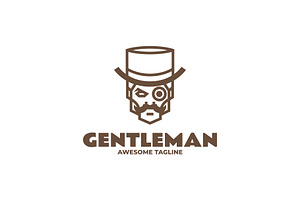 Line Art Gentleman Skull Logo Design, a Branding & Logo Template by Artnivora.Std
