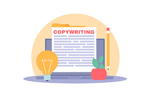Copywriter workplace. Writing texts, a Technology Illustration by YummyBuum