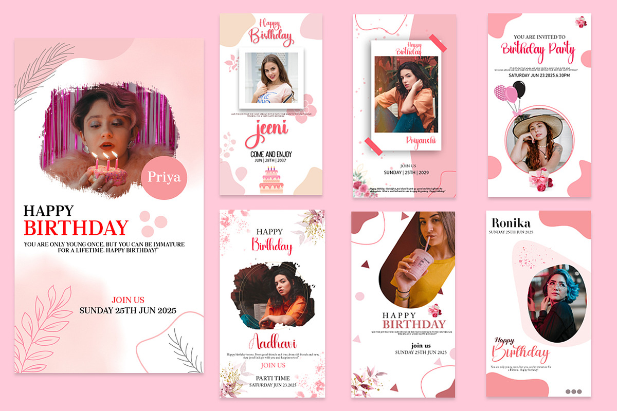 Instagram Stories Templates-Birthday, a Social Media Template by zoomdesigns (Photo 4 of 6)