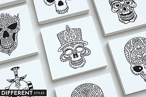 100 Decorative Vector Skulls