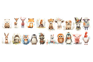 Adorable Collection of Watercolor, an Animal Illustration by ZinetroN