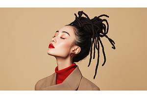 Asian woman with stylish dreadlocks, a Beauty & Fashion Photo by Sergey Kotenev