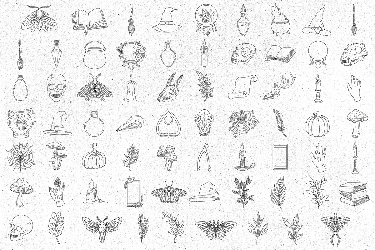 Witchcraft Procreate Stamps, a Brush Add-On by SecondOfJuly (Photo 4 of 6)