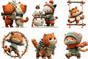 Christmas Cats Clipart, an Illustration by Black Bird Studio (Thumbnail 3 of 6)