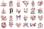 Watercolor Romantic Clipart, an Illustration by Craft Nest (Thumbnail 5 of 5)