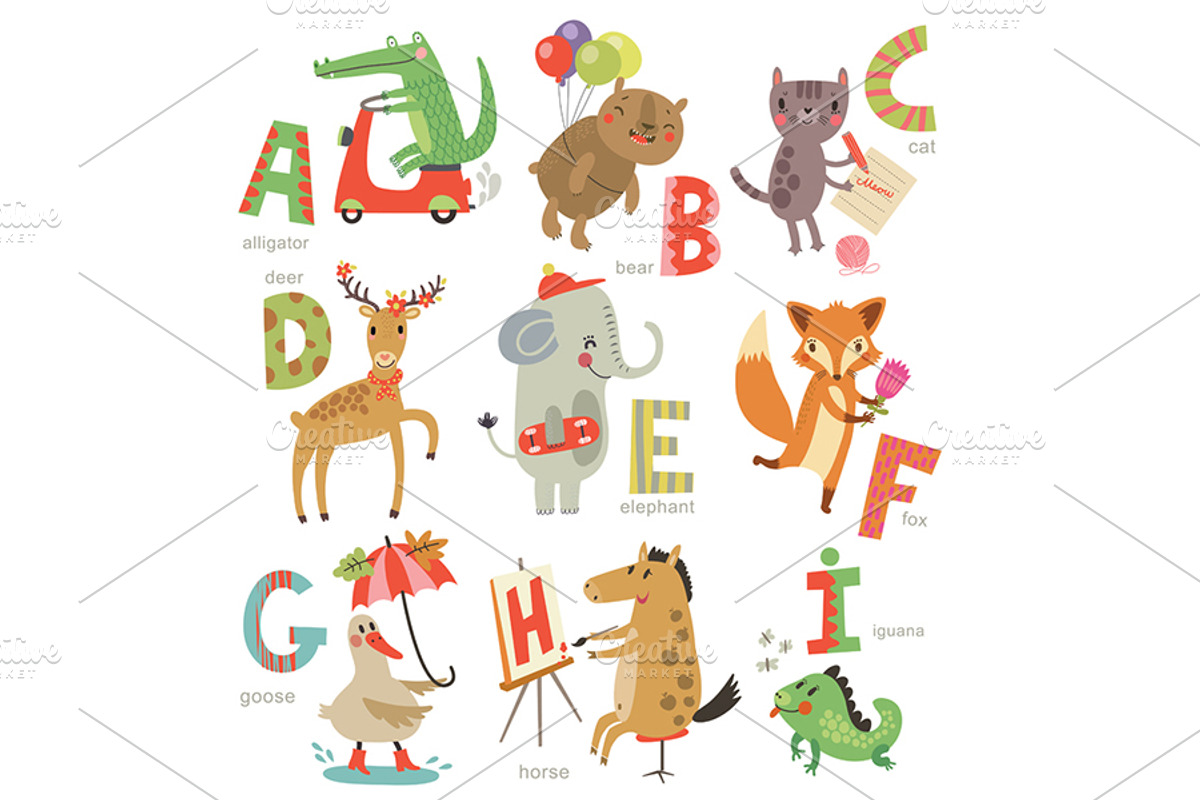 Zoo alphabet for children, an Animal Illustration by Anna Guz's Store (Photo 2 of 5)