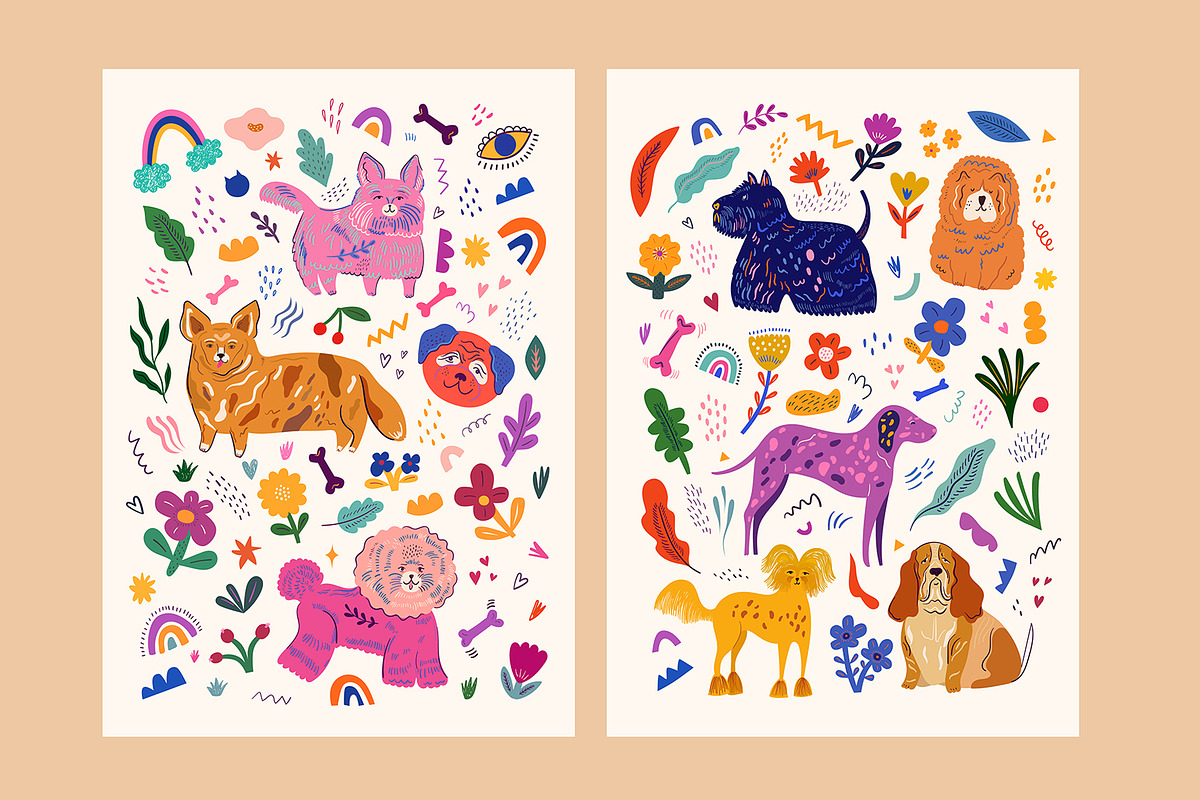 Hand drawn Dogs collection, an Animal Illustration by MoleskoStudio (Photo 12 of 26)