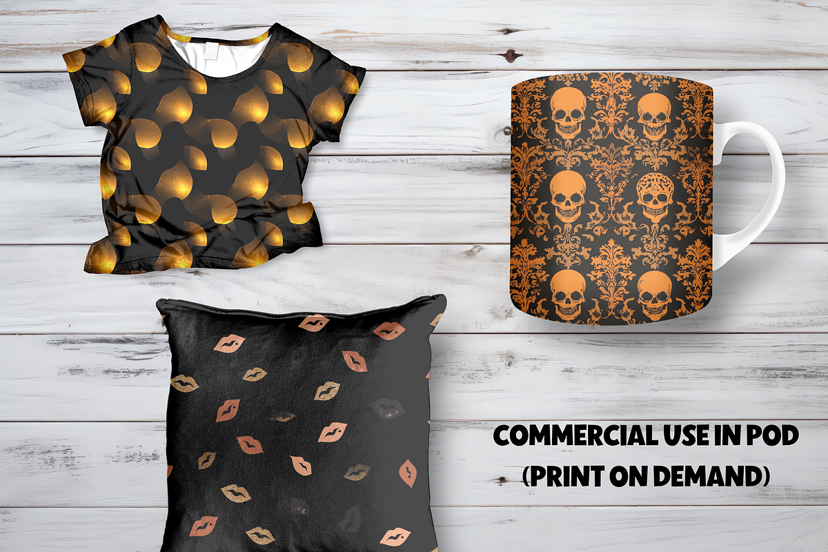 Black Copper Halloween Digital Paper, a Pattern Graphic by LA Design (Photo 8 of 10)