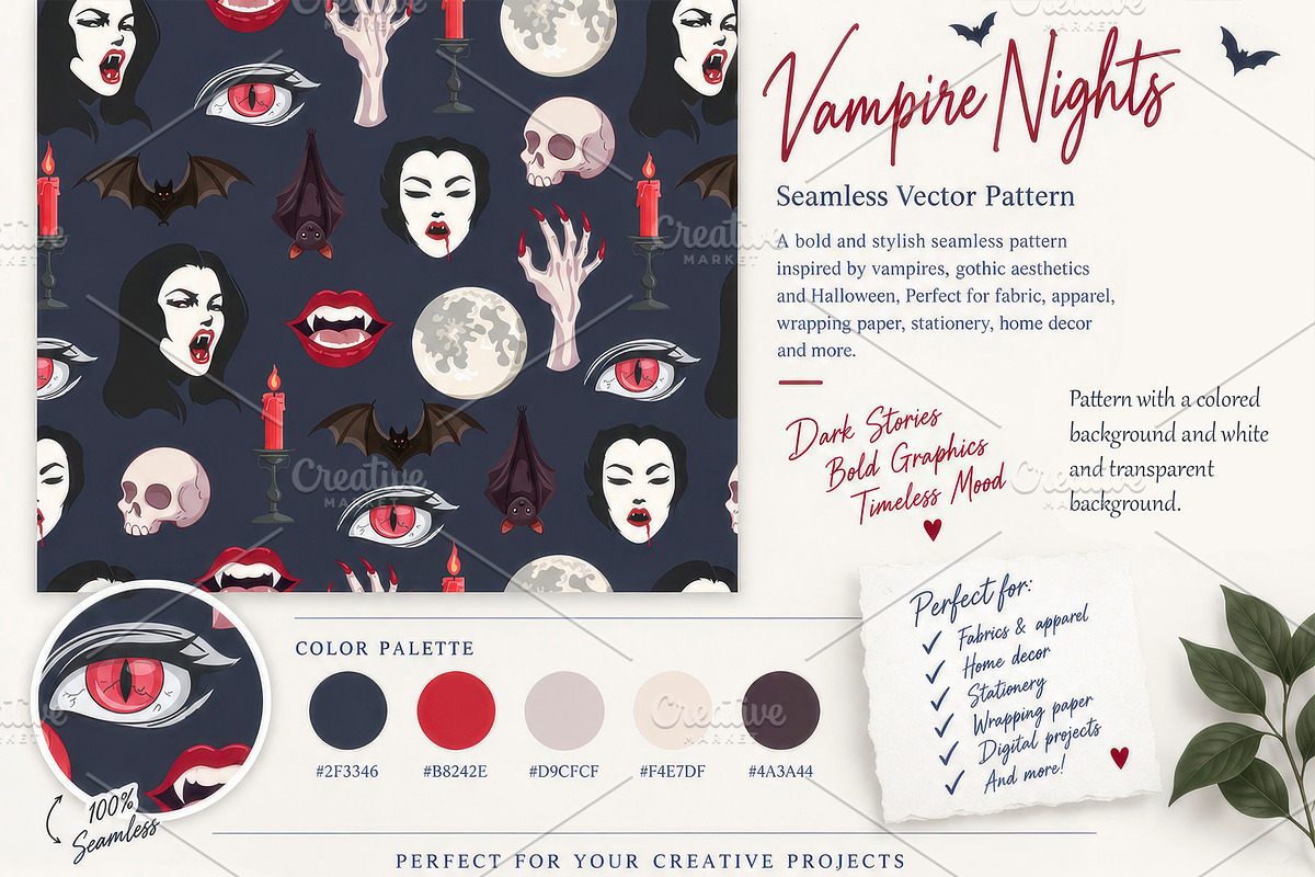 Vampire Night Vector set, a Seasonal Illustration by Universe Mary (Photo 3 of 5)