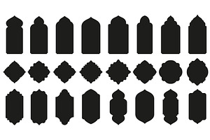 Islamic windows shapes. Oriental, an Object Illustration by winwin.art