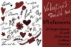 Valentine's doodle set