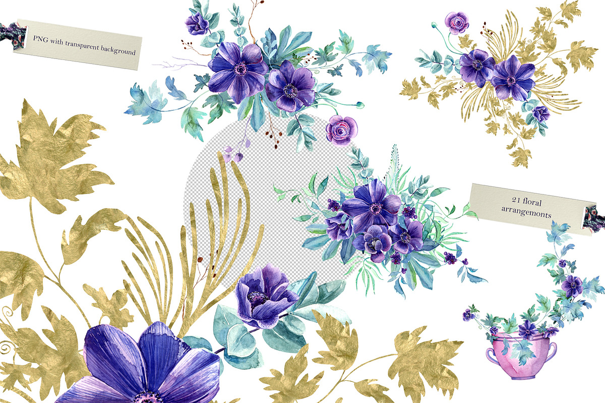 WILD ANEMONES, a Decorative Illustration by JennyColorArt (Photo 6 of 12)