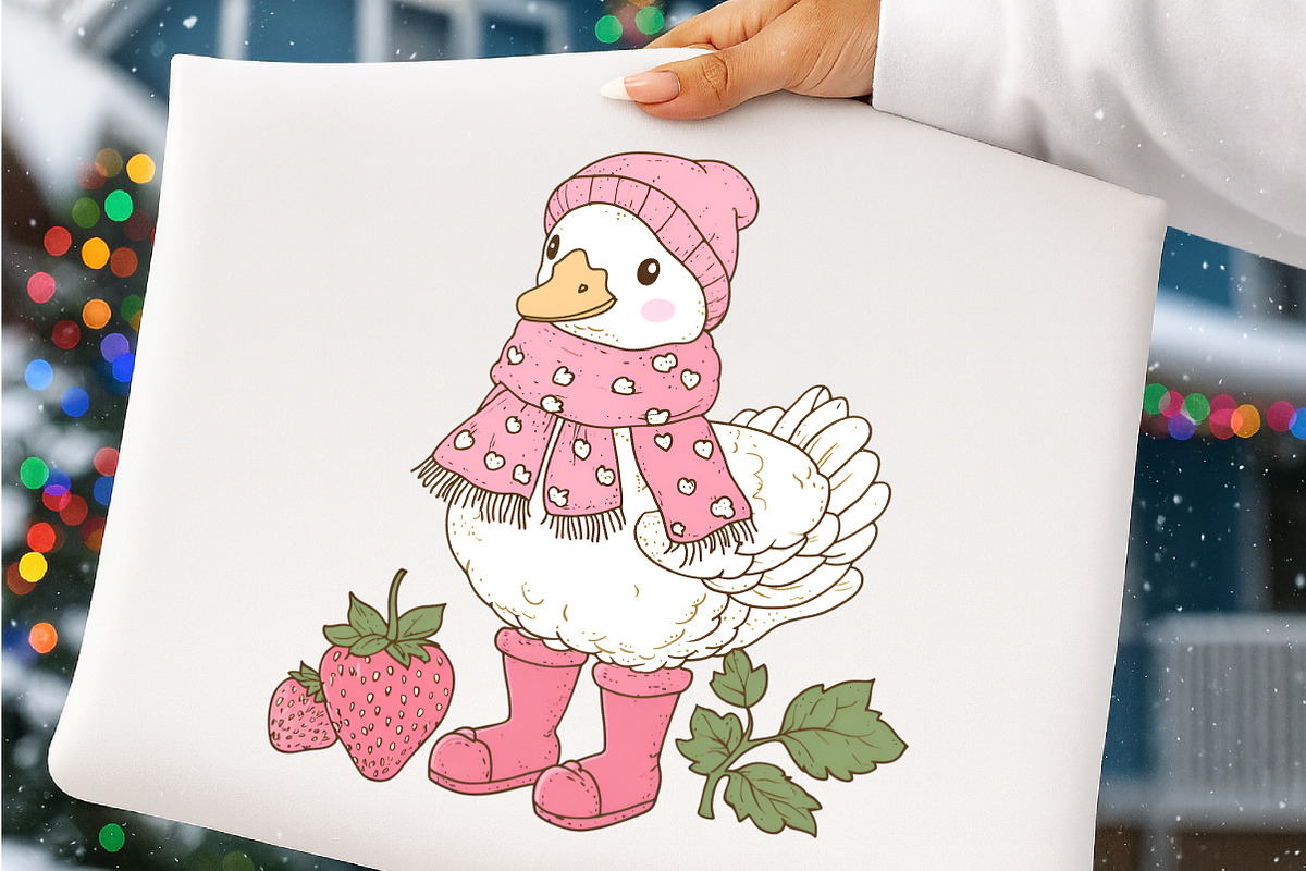 Strawberry Summer Goose Clipart, an Illustration by SinaCreation (Photo 10 of 11)