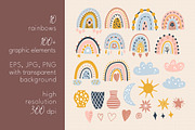Boho collection. Rainbows and flower, a Graphic by rinaletters (Thumbnail 2 of 12)