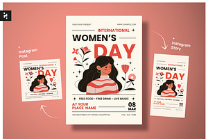 Simple International Womens Day, a Flyer Template by Neermana