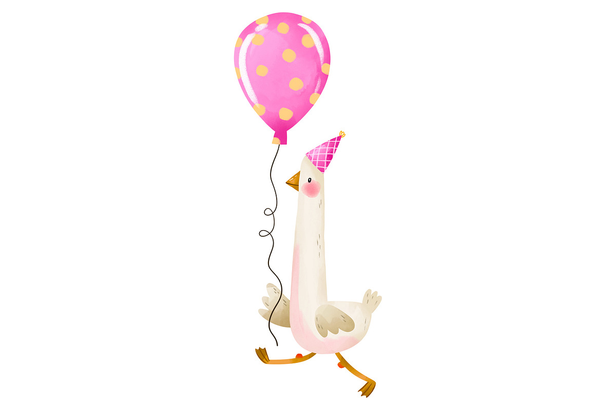 Cute Birthday Goose Clipart Set, an Animal Illustration by the_myro (Photo 3 of 8)