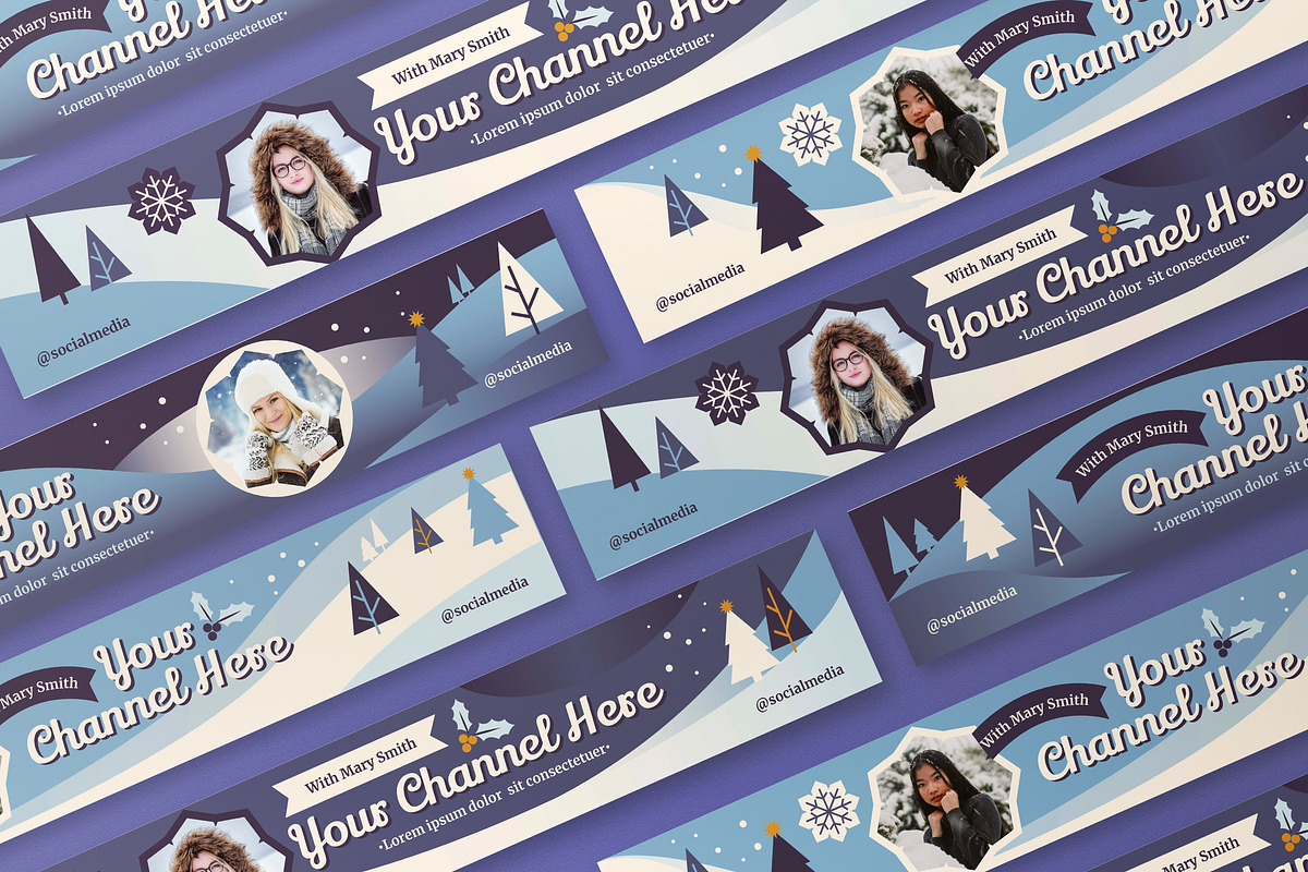 Blue Modern Winter YouTube Cover, a Social Media Template by graphicook (Photo 3 of 3)