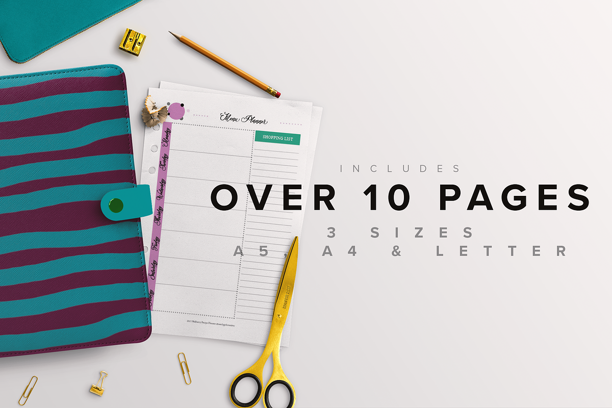 Meal Planner Kit - A5, A4 & Letter, a Stationery Template by Nerdy Girl Creative (Photo 2 of 3)