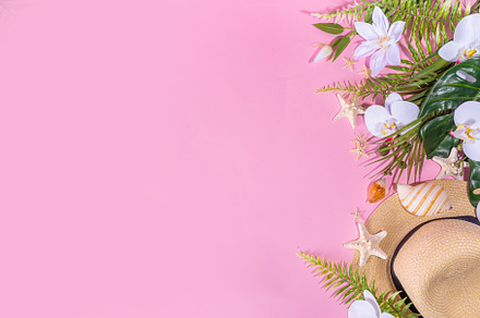 Pink colored summer vacation and holiday background, a Holiday Photo by Rimma