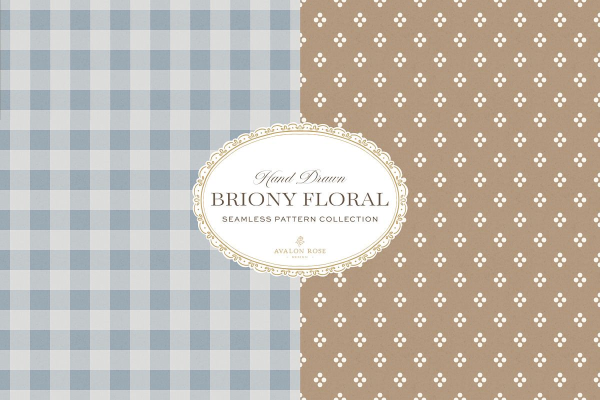 Farmhouse Blue Beige Floral Patterns, a Pattern Graphic by Eclectic Anthology (Photo 2 of 12)
