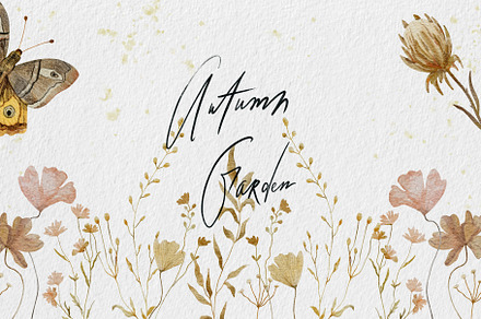 Watercolor Autumn Garden, an Illustration by Artforwarm